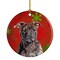 Caroline&#x27;s Treasures   SC9753CO1 Staffordshire Bull Terrier Staffie Red Snowflakes Holiday Ceramic Ornament, 3 in, multicolor